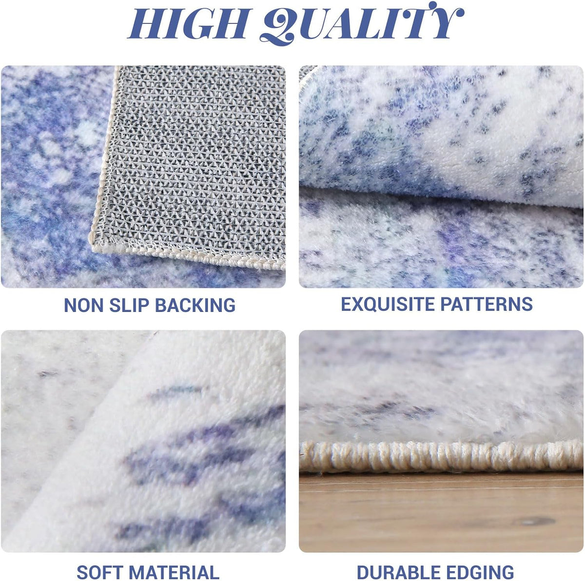 Vloerkleed Woonkamer 270x360 Extra Groot Blauw Grijs Tapijt Abstract Vloerkleed Modern Gebied Vloerkleed Zacht Versleten Slaapkamer Decor Anti-Slip Vloermat