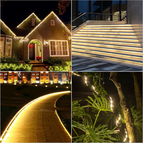 Lichtslinger - Lichtsnoer Buiten - LED-lichtslang - 1800 LEDs - Waterdicht - voor Decoratie - Verlichting - Tuin - Patio - Achtertuin - Gazebo - Terras - Buiten - 2900-3100 K - 50m - Warm Wit