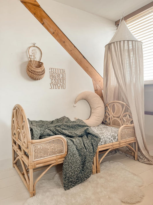 Rattan Toddler Bed Oliver Teddy 140x70cm - QUORE