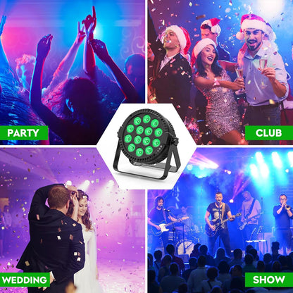 4pcs 14 * 6W RGBW LED Par Floodlight with Light Stand, DMX512 disco light stage light with remote control party light floodlight lighting Par LED light for stage DJ KTTV show bar Halloween - QUORE