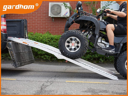 Opvouwbare laadbrug, gardhom 228x30.5cm ATV motorfietsen laadbrug met 680KG/paar laadcapaciteit, draagbare aluminium laadbruggen met rubber getipte vingers voor ATV UTV Trucks