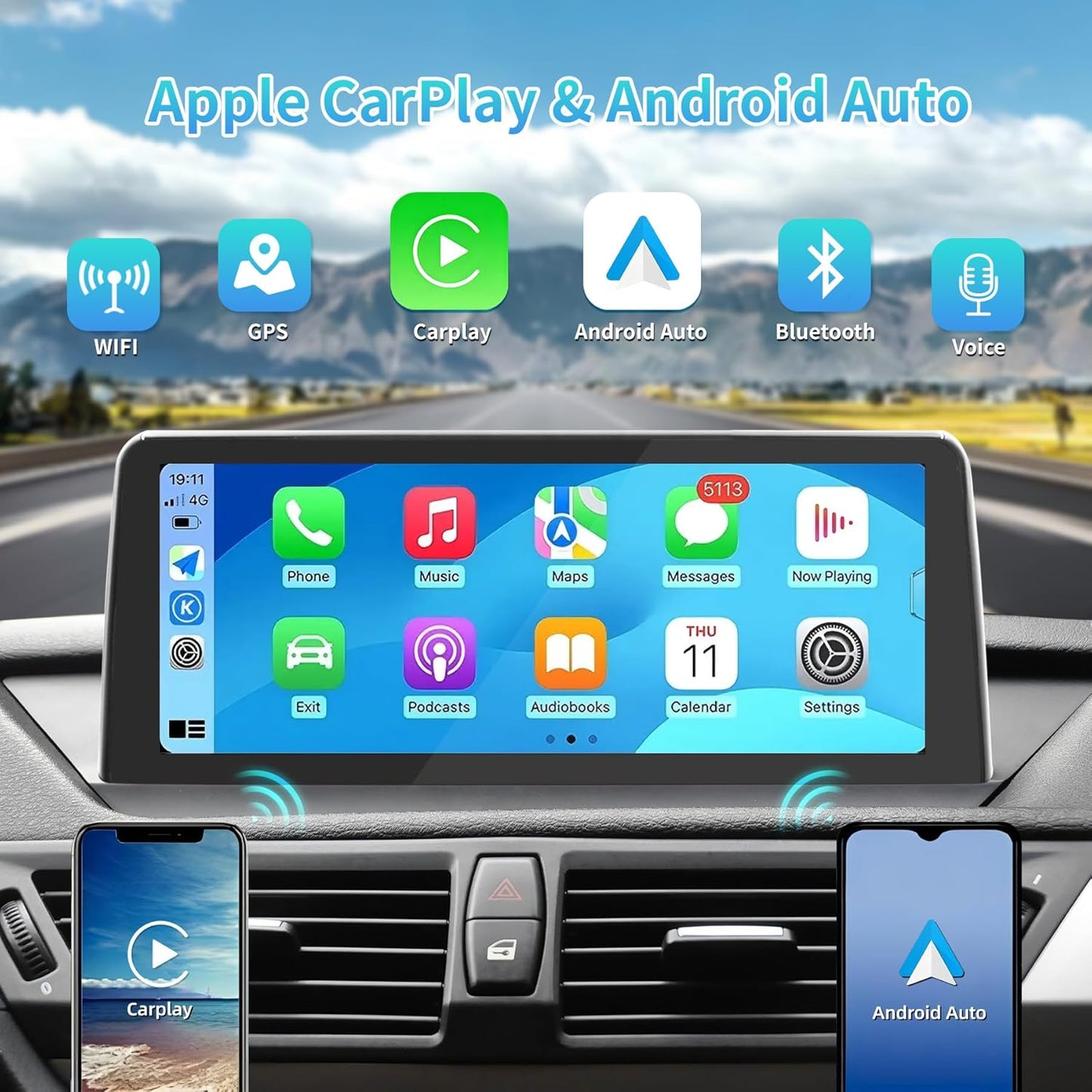 Android 14 Autoradio – Multimedia Systeem – Navigatie Unit – Infotainment Speler – Touchscreen Radio – 10,25 Inch HD IPS Scherm – Draadloos CarPlay & Android Auto