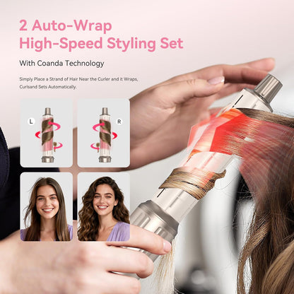 5-In-1 Airstyler Set – Föhnborstel – Warmeluchtborstel – Ronde Borstelföhn – Krultang – 1400 W – Brushless Motor 110.000 Rpm