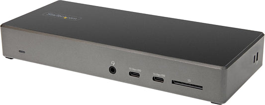 StarTech.com USB C Dock - Triple 4K Monitor USB Type-C Docking Station - 100W Power Delivery - DP 1.4 Alt Mode & DSC, 2x DisplayPort 1.4/HDMI 2.0-6xUSB (2x 10Gbps) - Windows/Chrome (DK31C2DHSPDUE)
