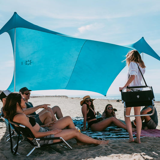 Neso Gigante Beach Tent, 2.5m High, 3.3m x 3.3m (11ft), Reinforced Corners and Cooler Compartment (Colour)