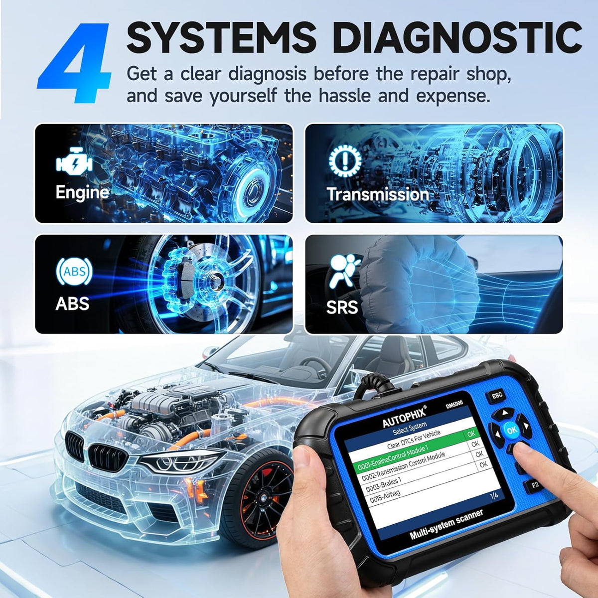 AUTOPHIX OBD2 Scanner Batterij tester 2 in 1