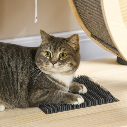 PawHut cat tree with running wheel, 4 storey scratching tree, cat house with sisal posts, cat cave, solid wood, 80 x 40 x 148 cm - QUORE