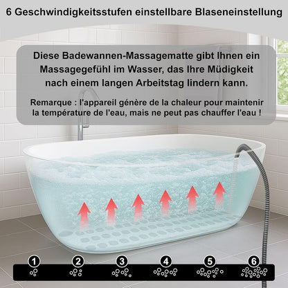 Badkuip Spa-Mat – Bubbelbadmat – Bubbelmat – Whirlpool Badmat – Badmat Met Kussen – 6 Snelheden – Anti-Slip Zuignappen