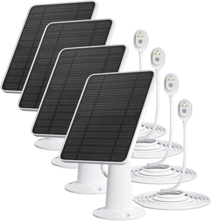 Zonnepaneellader compatibel met Arlo Ultra/Ultra 2/Pro 3/Pro 4/Pro 3 schijnwerper beveiligingscamera, 5V 4W zonnepanelen opladen IP65 weerbestendig met 10ft oplaadkabel verstelbare wandmontage, 4
