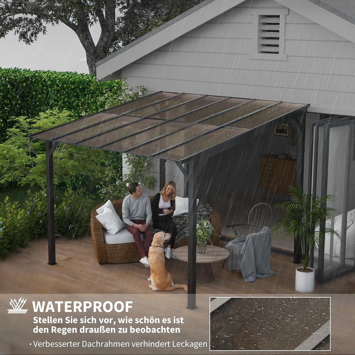 Pergola – Tuinoverkapping – Terrasoverkapping – Tuinpaviljoen – Buitenverblijf – Waterdicht Dak – UV-Bescherming UPF50+