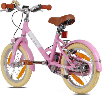 PROMETHEUS BICYCLES Retro kinderfiets vanaf 4 jaar - Meisjesfiets 14 inch kinderfiets meisjesfiets kinderen PETITAGE in roze