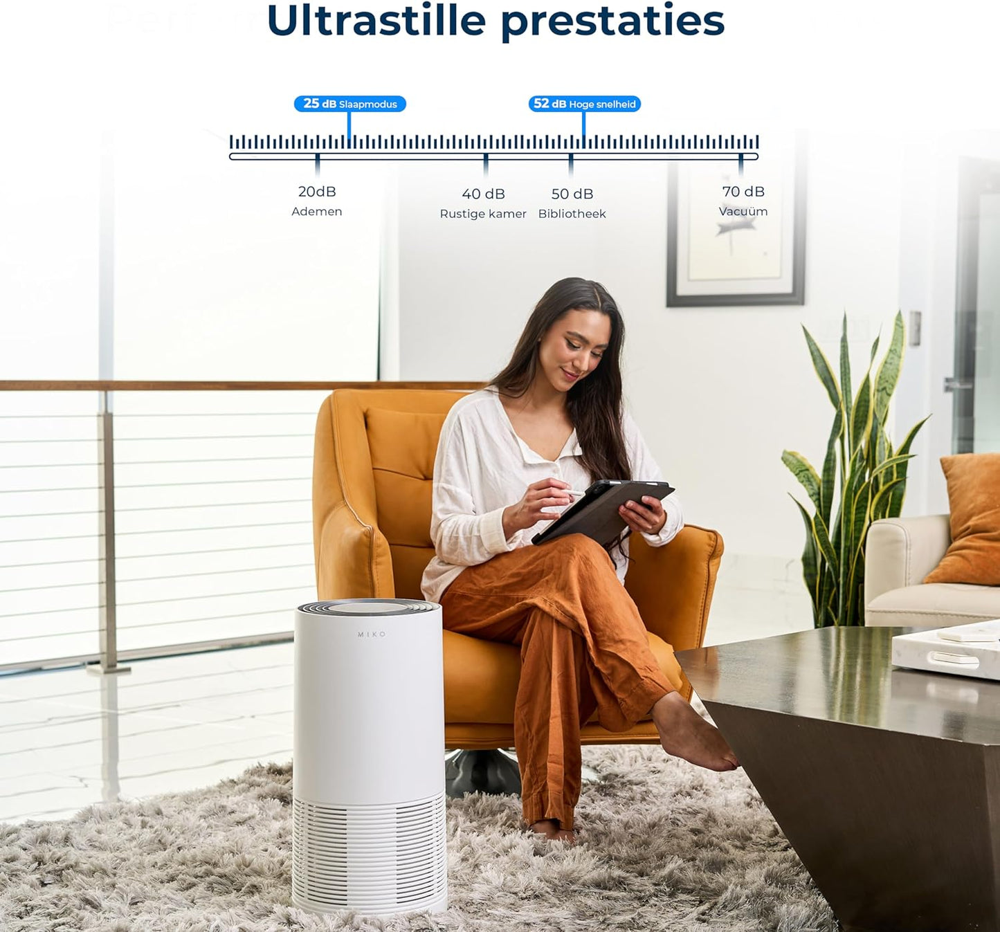 Luchtreiniger – Luchtzuiveraar – Luchtfilter – Luchtreinigingsapparaat – Voor Grote Ruimtes – Tot 90 M² Bereik – H13 True HEPA Met PM2.5-Sensor