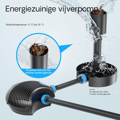 SunSun CTF-10000 SuperECO vijverpomp 80 Watt, energiebesparende filterpomp met een debiet van 10.000 l/h, beeklooppomp voor koivijvers, circulatiepomp, tuinvijverpomp