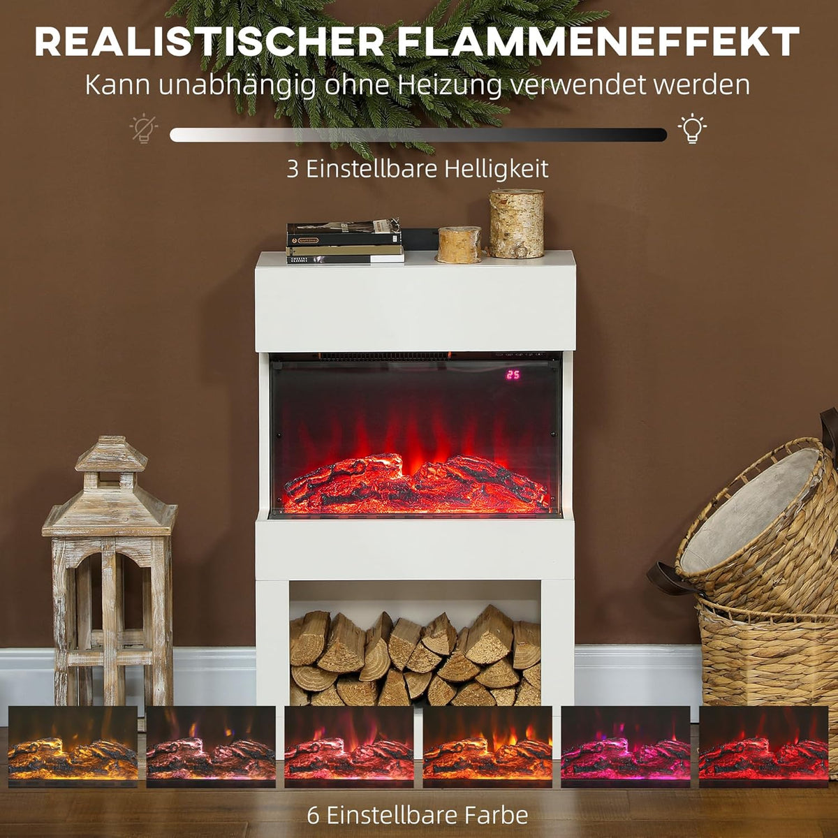 Elektrische Haard – Sfeerkachel – LED Inzethaard – Open Haard – Decoratieve Haard – 1000/2000 Watt Verwarming – Instelbare Thermostaat Met Timer