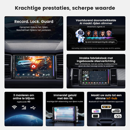 ATOTOZONE Android 2 DIN Autoradio met 7" Touchscreen Ambient Lighting, DriveChat AI Rijassistent, Noodbotsing Alert, Parkeerbewaking, GPS Tracking en Hi-Fi DSP 4V Pre-Out