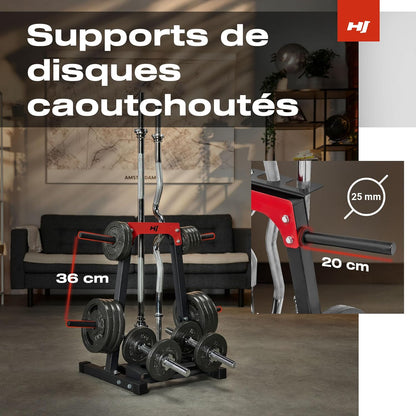 Hop-Sport Weight Plate Stand, Dumbbell Stand for Short Dumbbells for Weights and Bars - QUORE