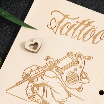 Tattoo cadeau van hout, tattoo, geldcadeau, verpakking met reageerbuisjes, grappig cadeau voor dames en heren, tattoo-liefhebbers, tatoeëerders