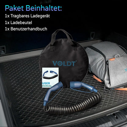 Spiraaloplaadkabel Elektrische Auto – Laadkabel EV – Oplaadkabel Type 2 – 3-Fase Kabel – Snellaadkabel – 22 kW 32A Vermogen – IP67 Waterdicht