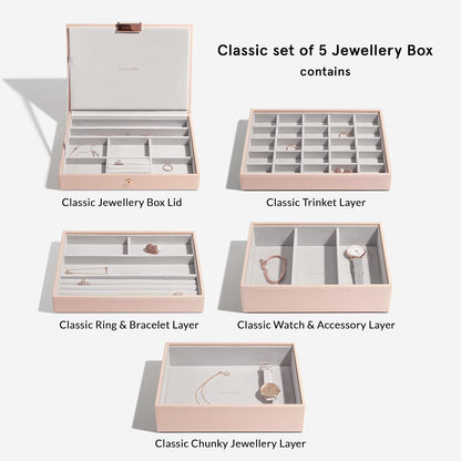 Stackers Blush Pink Classic Medium Jewellery Box, Set of 5