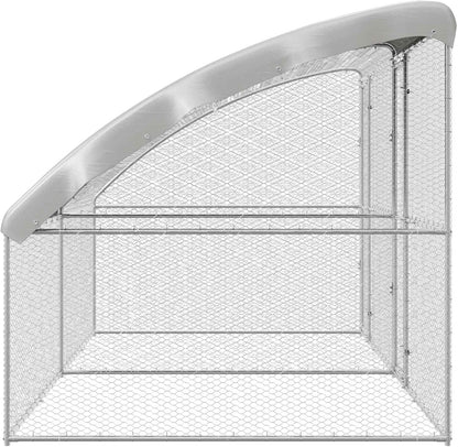 vidaXL Chicken Coop Silver 400 x 200 x 198.5 cm Galvanized steel,