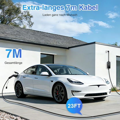 Type 2 EV-lader – Elektrische Autolader – EV Oplader – Type 2 Laadkabel – Draagbare EV Charger – Instelbare Stroom 6-16A – 3,68 kW Vermogen – 6 Meter Kabellengte