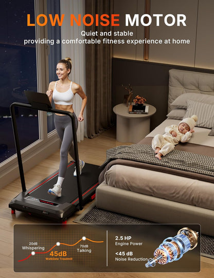 Loopband – Wandelpad – Loopmachine – Treadmill – Fitnessband – Compact Formaat – 5% Hellingsfunctie – Handgrepen – LED-Display – Max 150 kg