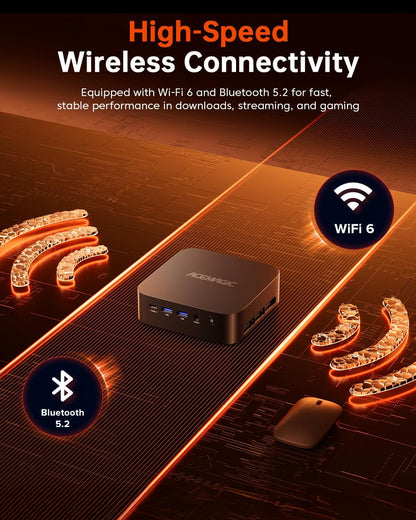 ACEMAGIC Kron Mini K1 Mini-pc, AMD Ryzen 5 7430U (equivalent aan 5850U, 6C/12T, tot 4,3Ghz), 16 GB DDR4 512 GB M.2 SSD Windows 11 Pro Mini PC, mini-computer met wifi 6 | BT 5.2 | 4K UHD | Type-C