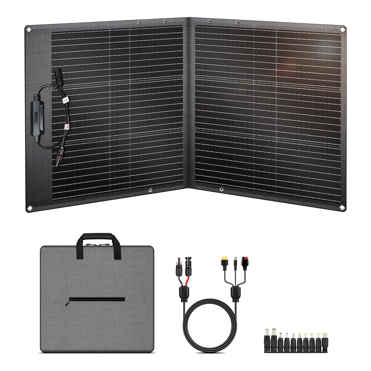 100 W opvouwbaar zonnepaneel, solarpanel, 23% Hogere Energieconversie-Efficiëntie, monokristallijne zonnepanelen, fotovoltaik-modulesolaranlage voor buiten, tuin, balkon, woonkamer, camping
