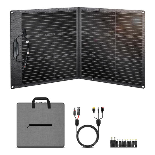 100 W opvouwbaar zonnepaneel, solarpanel, 23% Hogere Energieconversie-Efficiëntie, monokristallijne zonnepanelen, fotovoltaik-modulesolaranlage voor buiten, tuin, balkon, woonkamer, camping