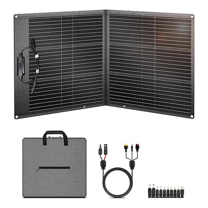 100W Foldable Solar Panel, Solar Panel, 23% Higher Energy Conversion Efficiency, Monocrystalline Solar Panels, Photovoltaik Module Solarlage for Outdoor, Garden, Balcony, Living Room, Camping - QUORE