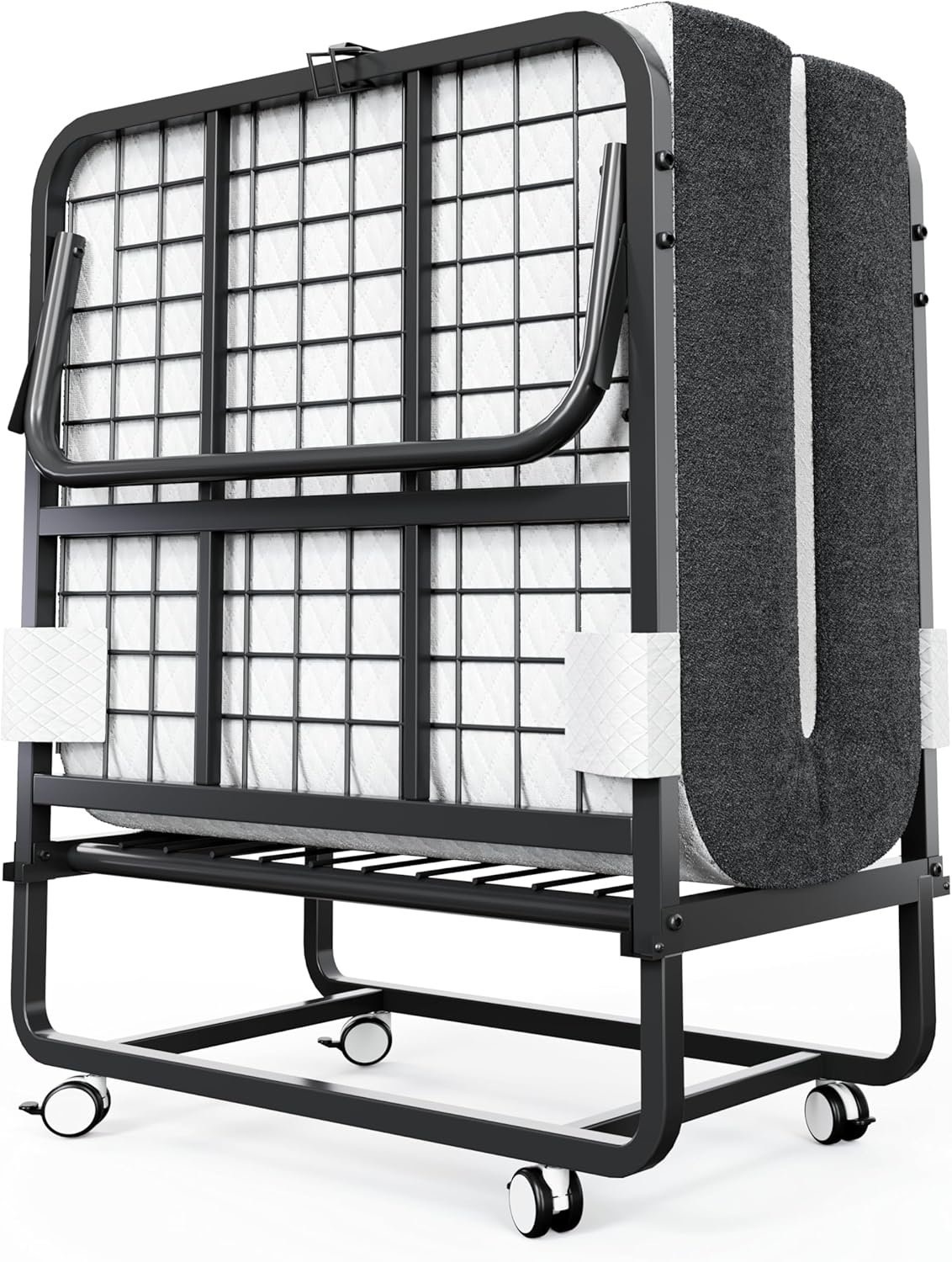 Deluxe opklapbed (incl. 13 cm dik traagschuimmatras), inklapbaar logeerbed, volwassenen 100 x 190 cm, metalen klapframe, versterkt metalen rooster, stofbestendige opbergtas, belastbaarheid 250 kg