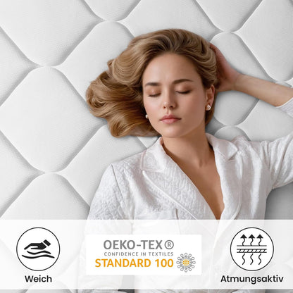 BedStory Matras, 160 x 200 cm, binnenveringmatras, H3, hoogte 20 cm, pocketveringmatras, middelhard, orthopedisch, Öko-Tex gecertificeerd, matras voor kinderen en volwassenen