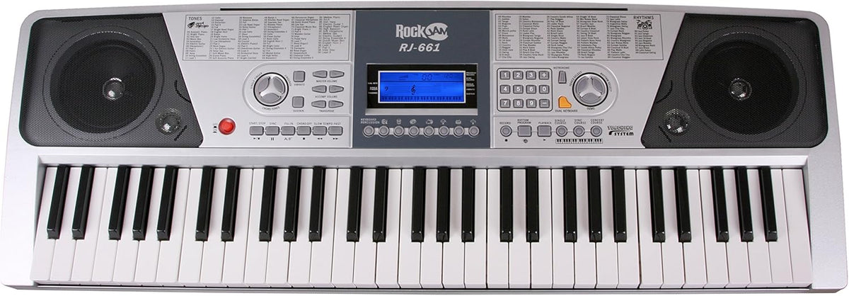 Keyboard – Digitale Piano – Toetsenbord – Elektrische Piano – Piano Keyboard – Grijs – 61 Full-Size Toetsen – Inclusief Standaard, Pianobank En Koptelefoon