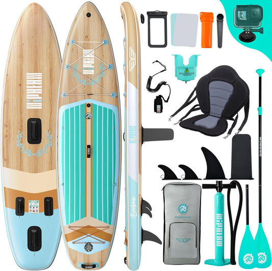 <font dir="auto" style="vertical-align: inherit;"><font dir="auto" style="vertical-align: inherit;">        Niphean Inflatable Paddleboard (extra large), SUP for 2+1 persons/family, stand-up paddleboard with (Beginner-friendly) balance wing, waterproof ph