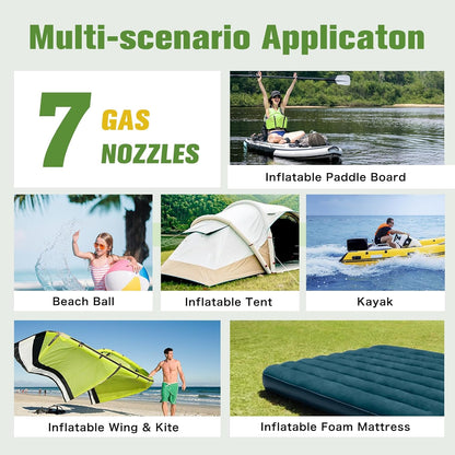 20PSI Hoge druk Smart SUP-luchtpomp, 2025 nieuwe oplaadbare batterijvoeding, intelligente tweetraps inflatie en deflatie, auto-off voor stand-up paddleboards, surfvlieger, tent
