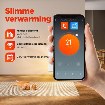 Infrarood verwarmingspaneel – Infrarood paneel – Elektrische kachel – Convectorkachel – Elektrische verwarming – Staand model – WiFi bediening – 270 W voor ruimtes tot 7 m²