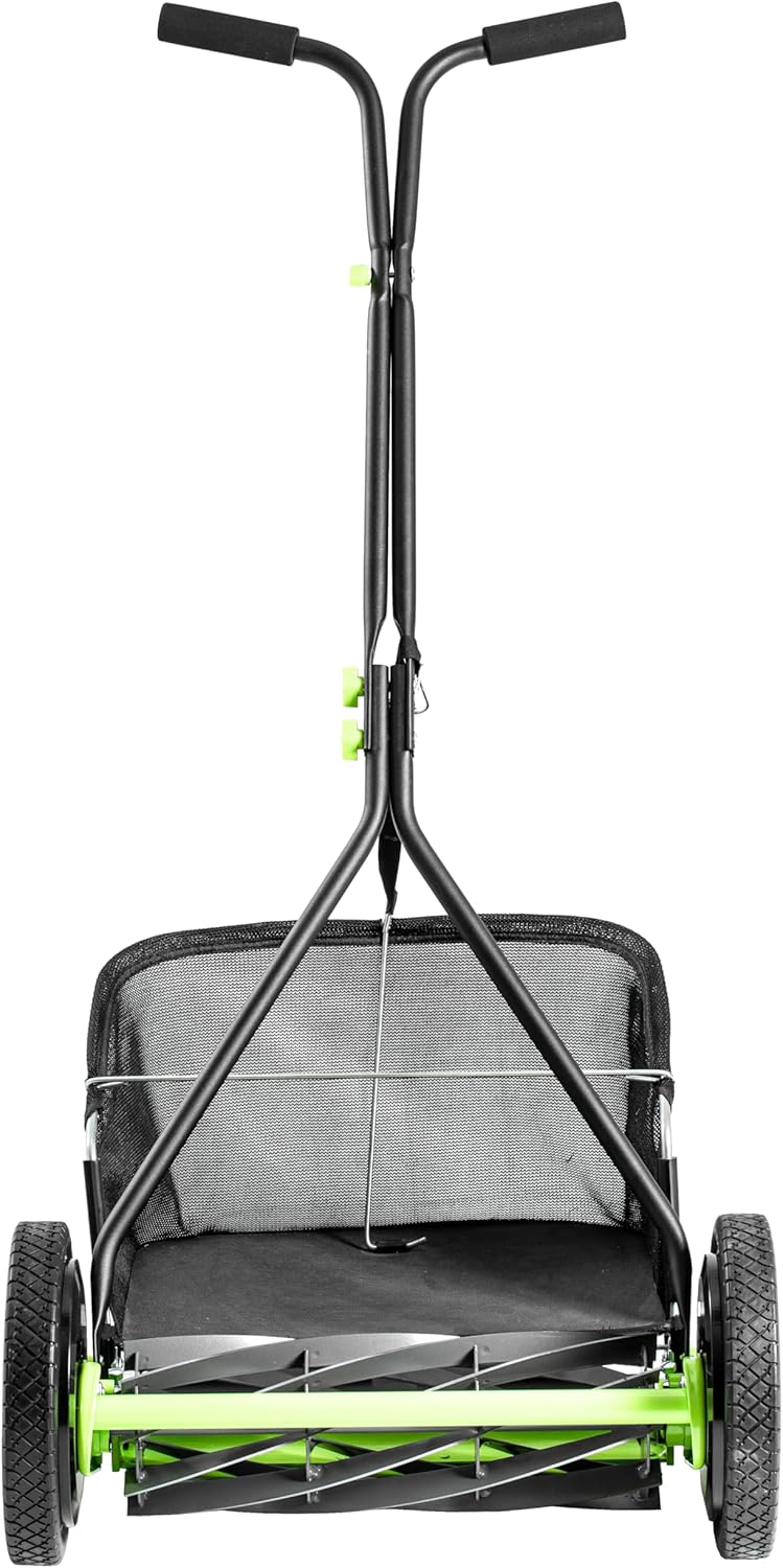 Kooimaaier – Handgrasmaaier – Spindelmaaier – Grasmaaier – Gazonsnijder – 9 Messen – 40,6 cm Maaibreedte – Opvangmand 35 Liter – Zwart