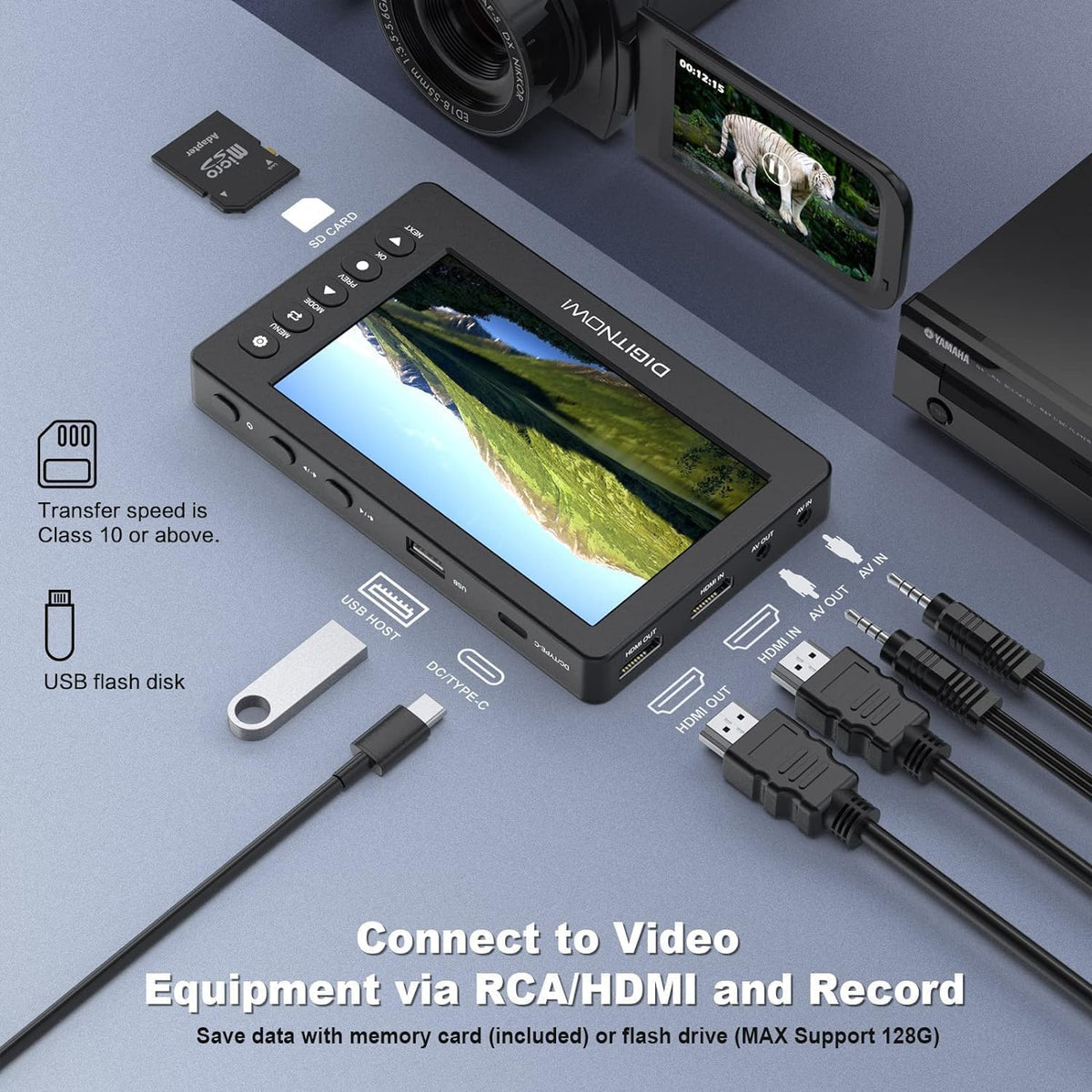 VHS naar digitale converter, HD Video Grabber, 1080p 60 fps video naar digitale converter, opnemen van video en audio van VCR, VHS, Hi8, DVD, camcorder (zwart mini DV-afspeelapparaat)