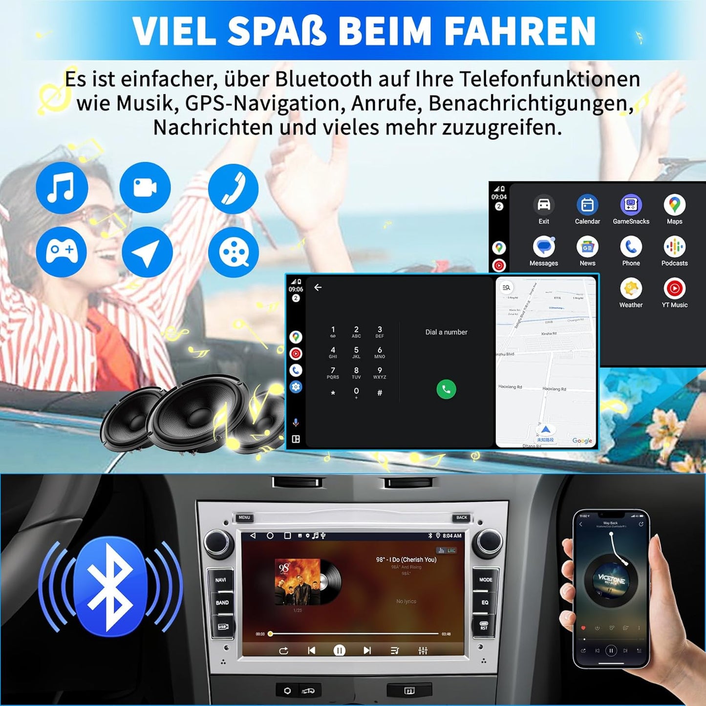 Autoradio – Autoradio Systeem – Auto Stereo – Auto Multimedia – Autoradio Unit – Android 13 Met 2GB RAM & 32GB Opslag – 7-Inch Touchscreen Met GPS Navigatie & CarPlay Android Auto
