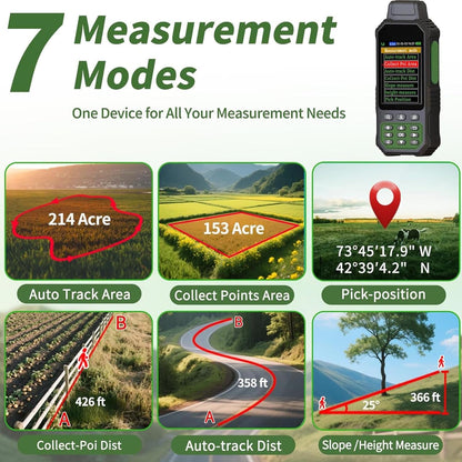 GPS Surveying Equipment, ZL190Plus Handheld Landmeter met 3,2 Inch Kleurenscherm Ondersteunt 7 Meetmethoden