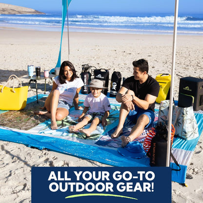 SUN NINJA Mini strandtent - UPF50+ halfschaduw zonnescherm en draagtas - camping of strand draagbare pop-up paraplu alternatief - eenvoudige installatie - 2,1 x 2,3 m (7 x 7,5 ft) - turkoois