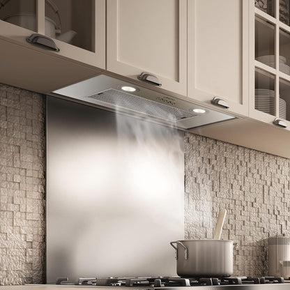 CIARRA CBCS5913A Afzuigkap 52 cm Breed 3 Stappen 300m³/h Roestvrij staal Onderbouwkap Plafondkap -Verlichting (zilver/wit)