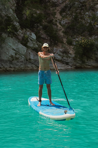 Wattsup - Sup Stand Up Paddle Opblaasbare Marlin 12'5-378x89x15cm Dropstitch - Compleet Pakket: peddel leash pomp draagtas - Tot 185kg -Blauw