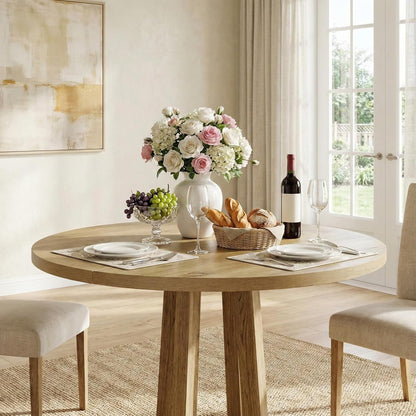 Ronde Eettafel – Eetkamertafel – Dining Table – Houten Eettafel – Kleine Keuken Tafel – Compact 80 cm Diameter – Duurzaam MDF Met Houtfineer