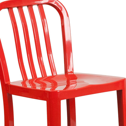Flash Furniture Buitenstoel, Gegalvaniseerd Staal, Rood, 48.26 x 40.01 x 92.08 cm