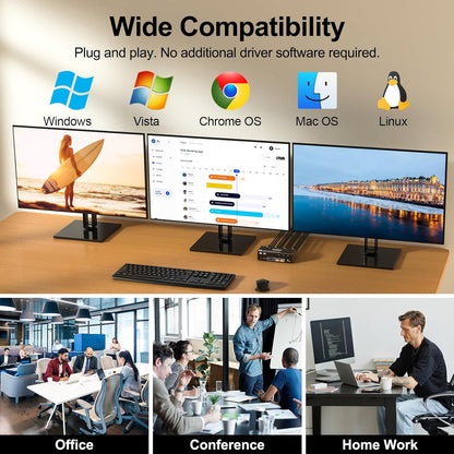 USB 3.0 KVM Switch 3 Monitors 3 Computers HDMI+DP+DP 3 Port, Triple Monitor KVM Switch 8K@60Hz 4K@144Hz for 3 Computers Share 4 USB 3.0 Devices Mouse Keyboard