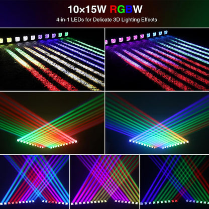 BETOPPER 10x15w RGBW Moving Head Lamp Beam LED Light Bar voor Party L1015