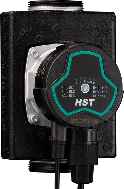 HST | zeer efficiënte verwarmingspomp | circulatiepomp | HST EPS 32-7,5/180 mm | opvoerhoogte 7,5 meter | toerentalregeling via PWM-signaal