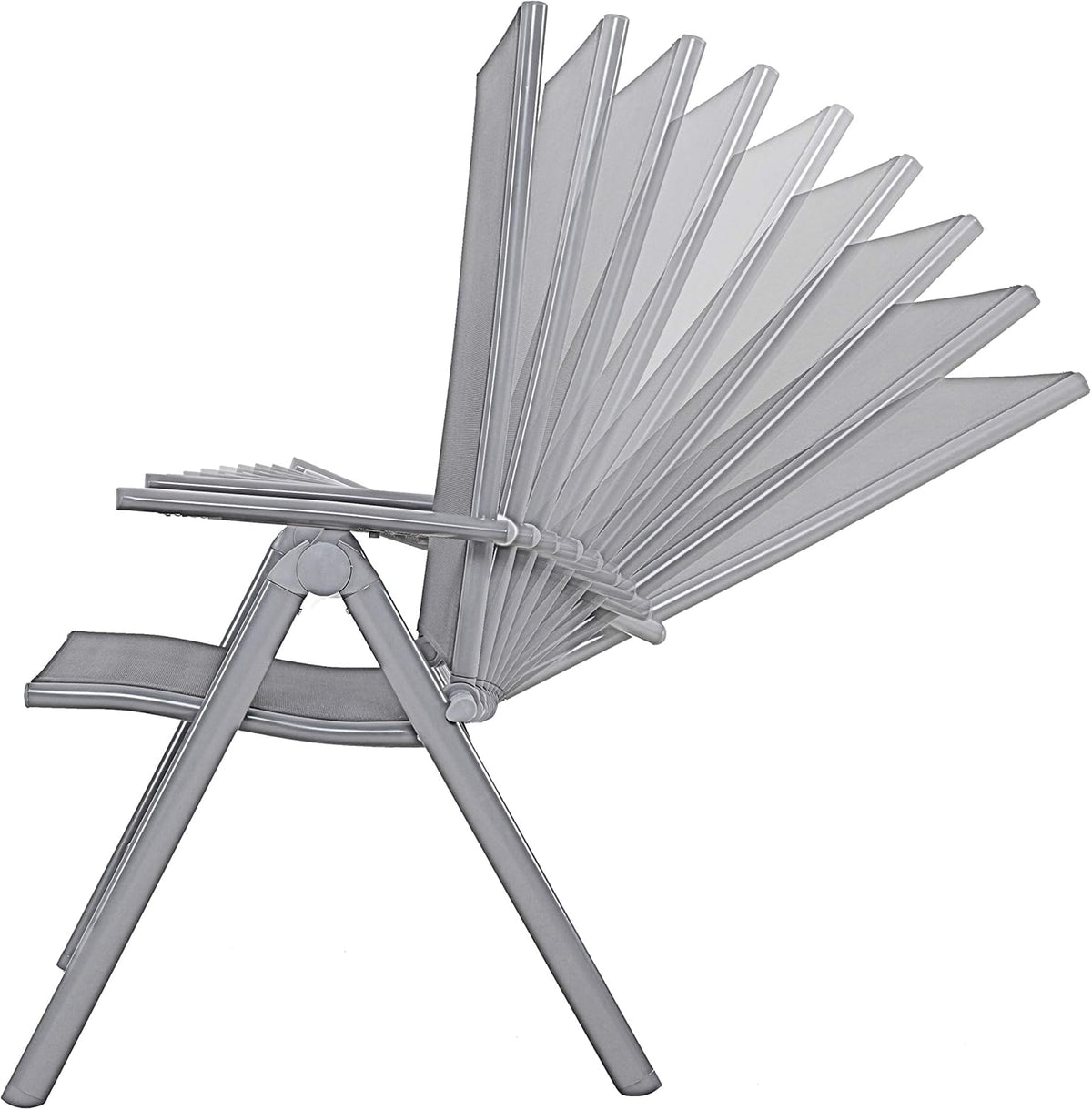 Chicreat High-Back Folding Camping Chair, Silver/Black, Aluminium