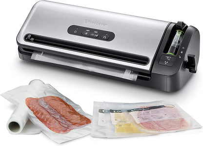 Foodsaver Ffs017X Folielasapparaat, Marineermodus, Inclusief Vacuümzak, Starterpakket, Roestvrij Staal